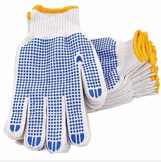 Großhandel Labour Garden Industrial Arbeitssicherheit gestrickte rutschfeste Baumwoll-PVC-DOT-Handschuhe