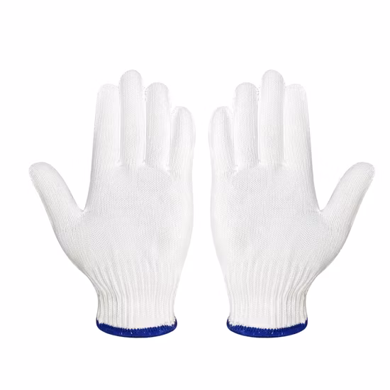 China Großhandel 7/10 Gauge weißer Baumwoll-Strickhandschuh, Guante-Sicherheitsarbeitshandschuhe